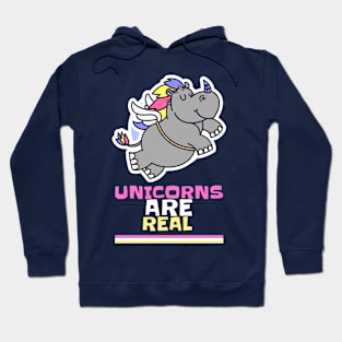 Unicorns Are Real Rhino Hoodie